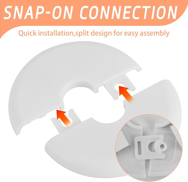 TNJPSEK 6 Pack Plumbing Wall Cover Plate, Self-Adhesive Wall Split Flange Round Escutcheon Plate Buckle, Escutcheon Plate for Faucet Toilet Ceiling Kitchen Water Supply Line (Fit for Dia Less 17mm) - Image 5